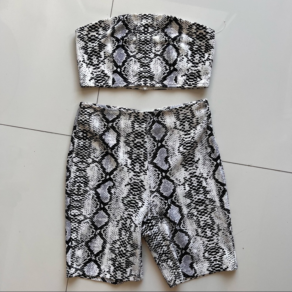 Nasty Gal Snake Print Bike Shorts